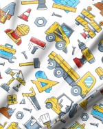 Construction Vehicle Blue Kid Bedding Set