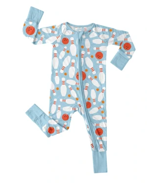 Bamboo Soft Zippered Baby Romper Easy Diaper Change Breathable Comfort