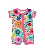 Bamboo Secret Garden Zip Romper Easy Diaper Change Soft Breathable for Sensitive Skin