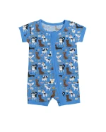 Bamboo Viscose Dapper Dogs Romper Double Zipper Breathable Comfort Easy Diaper Changes Sensitive Skin