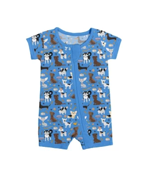 Bamboo Viscose Dapper Dogs Romper Double Zipper Breathable Comfort Easy Diaper Changes Sensitive Skin