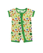 Bamboo Viscose Farm Tales Shorty Zip Romper Easy Diaper Change Cool Comfy for Sensitive Baby Skin