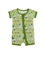 Bamboo Baby Romper Breathable Zippered Shorty Suit for Camping Easy Diaper Changes Comfort Outdoor