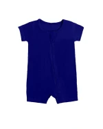 Midnight Blue Bamboo Viscose Zippered Romper Babies Easy Diaper Change Eco Soft Sensitive Skin Comfort Fit