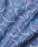 Cartoon Whale Pattern Kid Bedding Set