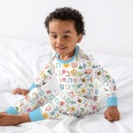 Hebrew Alphabet Bamboo Two-Piece Long Sleeve Pajama Set