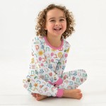 Hebrew Alphabet Bamboo Two-Piece Long Sleeve Pajama Set