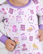 God Says I Am Girl Bamboo Two-Piece Long Sleeve Pajama Set
