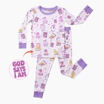 God Says I Am Girl Bamboo Two-Piece Long Sleeve Pajama Set