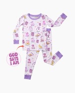 God Says I Am Girl Bamboo Two-Piece Long Sleeve Pajama Set