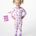 God Says I Am Girl Bamboo Two-Piece Long Sleeve Pajama Set