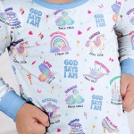 God Says I Am Girl Bamboo Two-Piece Long Sleeve Pajama Set