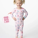 God Says I Am Girl Bamboo Two-Piece Long Sleeve Pajama Set