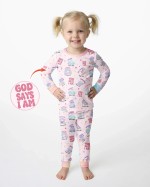 God Says I Am Girl Bamboo Two-Piece Long Sleeve Pajama Set