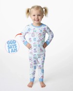 God Says I Am Girl Bamboo Two-Piece Long Sleeve Pajama Set