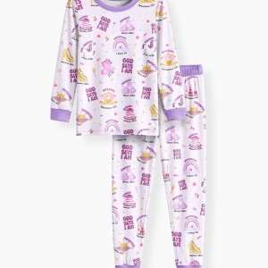 God Says I Am Girl Bamboo Two-Piece Long Sleeve Pajama Set