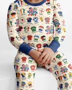 2026 Soccer World Jersey Flag Bamboo Two-Piece Long Sleeve Pajama Set