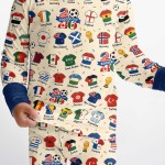 2026 Soccer World Jersey Flag Bamboo Two-Piece Long Sleeve Pajama Set
