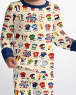 2026 Soccer World Jersey Flag Bamboo Two-Piece Long Sleeve Pajama Set