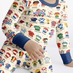 2026 Soccer World Jersey Flag Bamboo Two-Piece Long Sleeve Pajama Set
