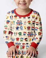 2026 Soccer World Jersey Flag Bamboo Two-Piece Long Sleeve Pajama Set