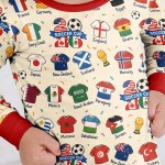 2026 Soccer World Jersey Flag Bamboo Two-Piece Long Sleeve Pajama Set