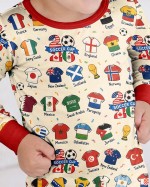 2026 Soccer World Jersey Flag Bamboo Two-Piece Long Sleeve Pajama Set