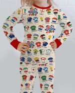 2026 Soccer World Jersey Flag Bamboo Two-Piece Long Sleeve Pajama Set