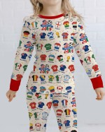 2026 Soccer World Jersey Flag Bamboo Two-Piece Long Sleeve Pajama Set