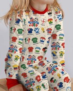 2026 Soccer World Jersey Flag Bamboo Two-Piece Long Sleeve Pajama Set