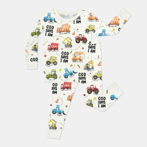 Custom Name God Says I Am Boy Bamboo Two-Piece Long Sleeve Pajama Set