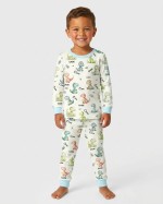 Custom Name Dinosaur Bamboo Two-Piece Long Sleeve Pajama Set