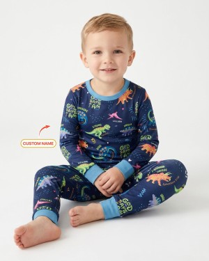 Custom Name God Says I Am Dinosaur Bamboo Two-Piece Long Sleeve Pajama Set