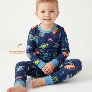 Custom Name God Says I Am Dinosaur Bamboo Two-Piece Long Sleeve Pajama Set