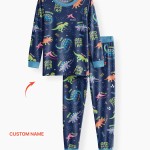 Custom Name God Says I Am Dinosaur Bamboo Two-Piece Long Sleeve Pajama Set