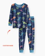 Custom Name God Says I Am Dinosaur Bamboo Two-Piece Long Sleeve Pajama Set