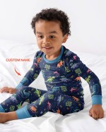 Custom Name God Says I Am Dinosaur Bamboo Two-Piece Long Sleeve Pajama Set