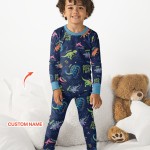Custom Name God Says I Am Dinosaur Bamboo Two-Piece Long Sleeve Pajama Set