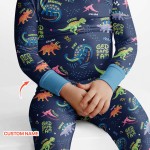 Custom Name God Says I Am Dinosaur Bamboo Two-Piece Long Sleeve Pajama Set
