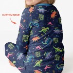 Custom Name God Says I Am Dinosaur Bamboo Two-Piece Long Sleeve Pajama Set