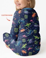 Custom Name God Says I Am Dinosaur Bamboo Two-Piece Long Sleeve Pajama Set