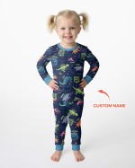 Custom Name God Says I Am Dinosaur Bamboo Two-Piece Long Sleeve Pajama Set