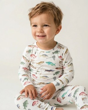 Gone Fishing Bamboo Two-Piece Pajama Set