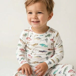 Gone Fishing Bamboo Two-Piece Pajama Set