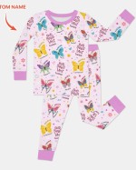 Custom Name God Says I Am Girl Bamboo Two-Piece Long Sleeve Pajama Set
