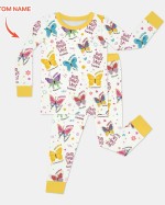 Custom Name God Says I Am Girl Bamboo Two-Piece Long Sleeve Pajama Set