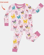Custom Name God Says I Am Girl Bamboo Two-Piece Long Sleeve Pajama Set