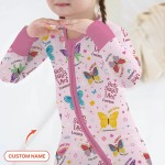 Custom Name God Says I Am Girl Bamboo Two-Piece Long Sleeve Pajama Set