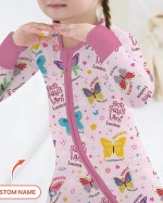 Custom Name God Says I Am Girl Bamboo Two-Piece Long Sleeve Pajama Set