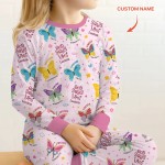 Custom Name God Says I Am Girl Bamboo Two-Piece Long Sleeve Pajama Set